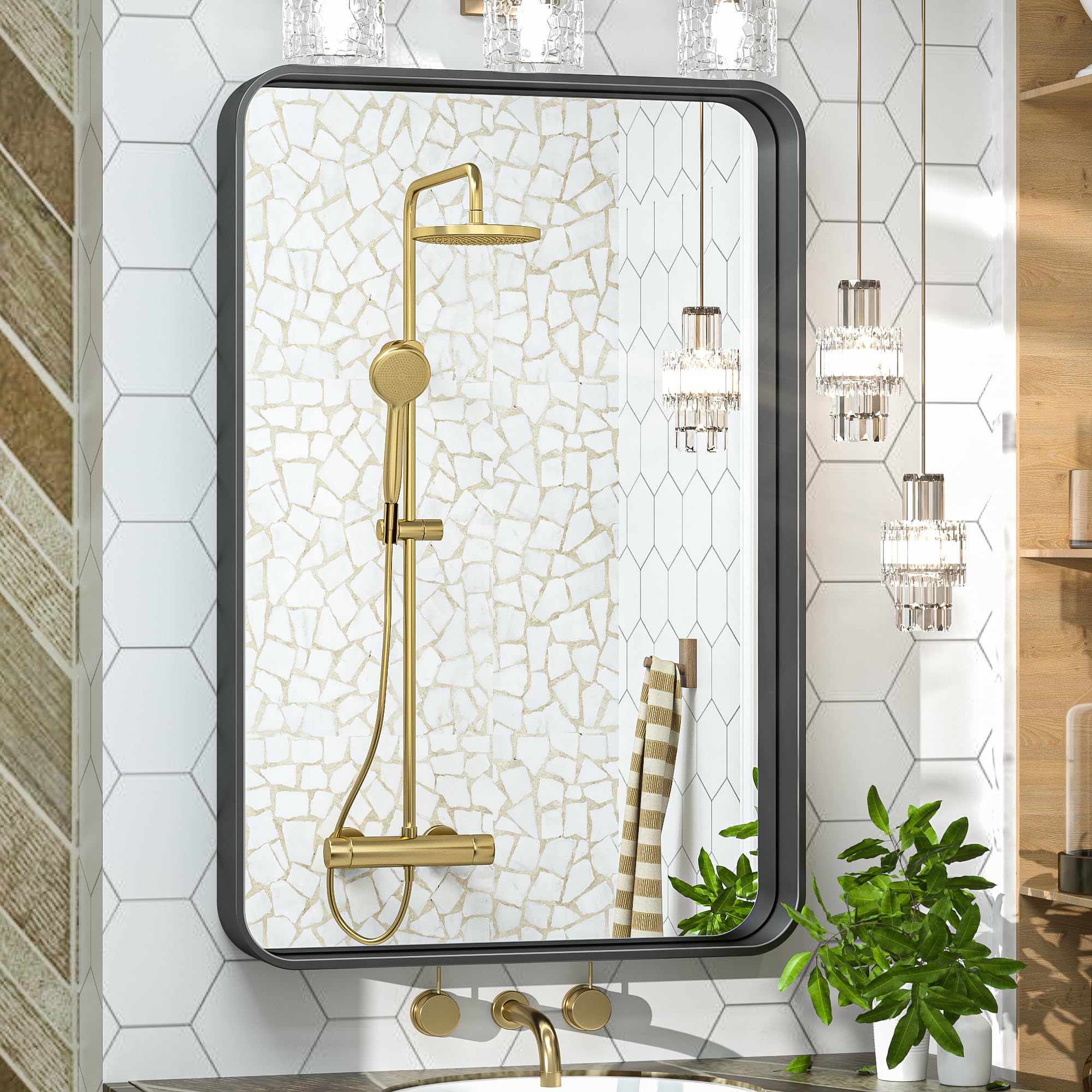Amazon.com: TokeShimi 20 x 30 Inch Matte Black Bathroom Wall